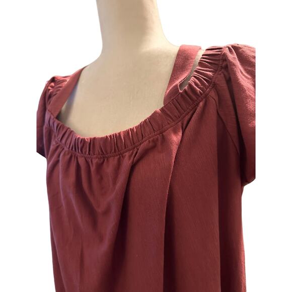 Lane Bryant Burgundy Off the Shoulder Lace Detail Blouse, Plus Size 18/20 - Picture 3 of 3